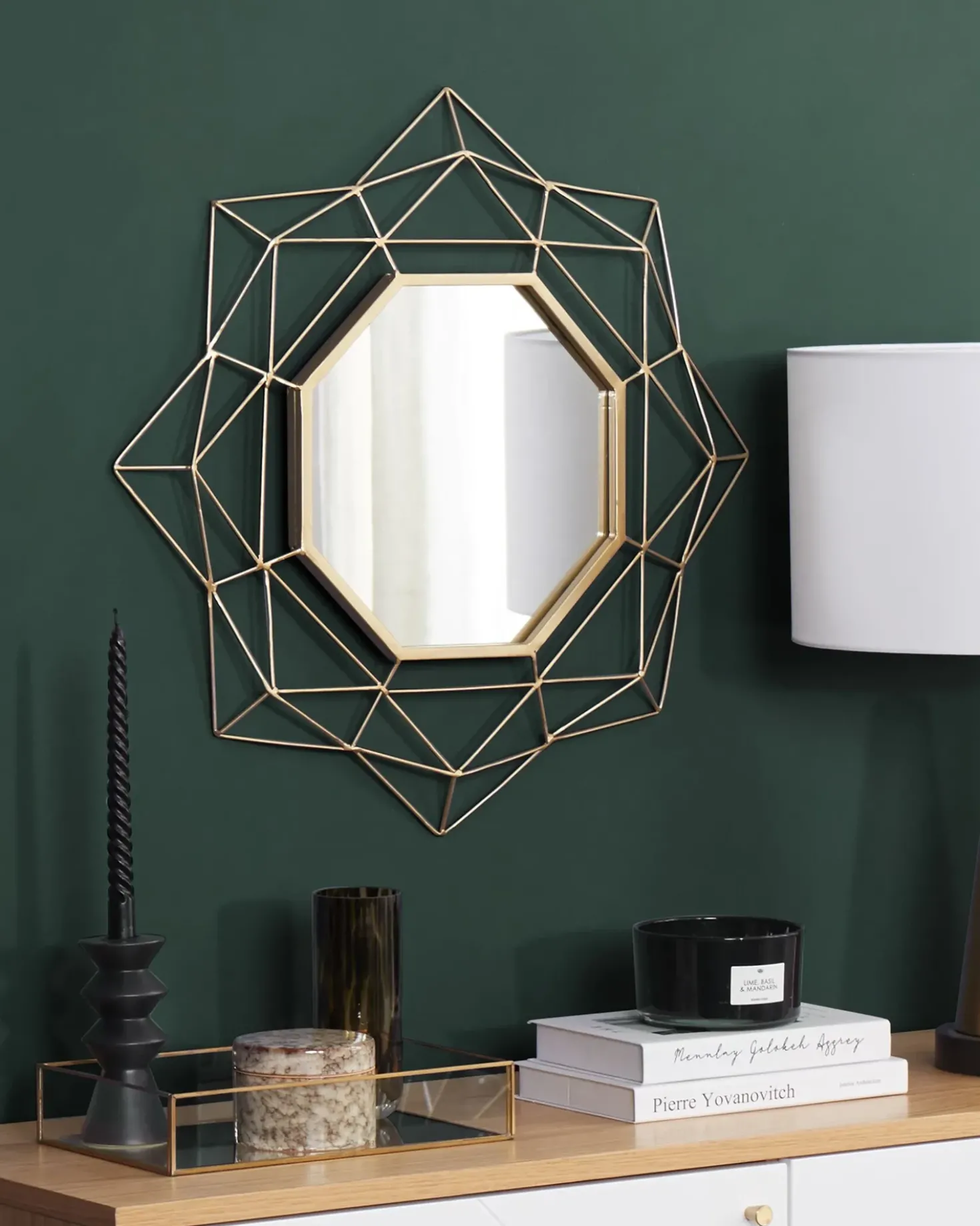 Specchio HILLION 60 cm 60 cm Metallo Oro