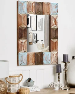 Specchio HIZOTE 63 cm 90 cm Legno di abete Marrone
