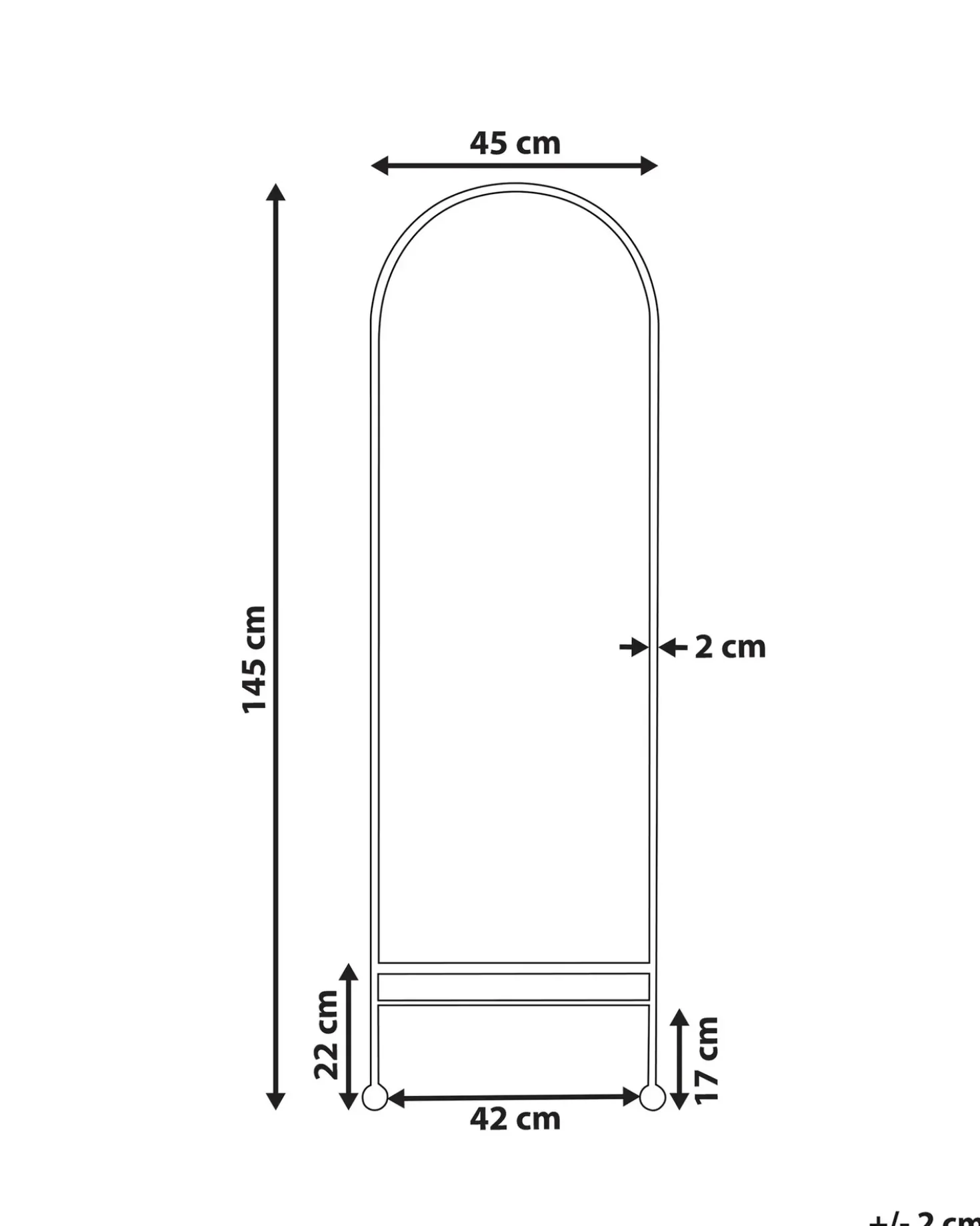 Specchio JARNAGES 45 cm 145 cm Metallo Bianco