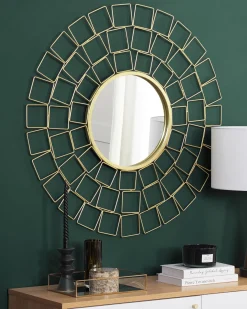 Specchio LABRIT 90 cm 90 cm Metallo Oro