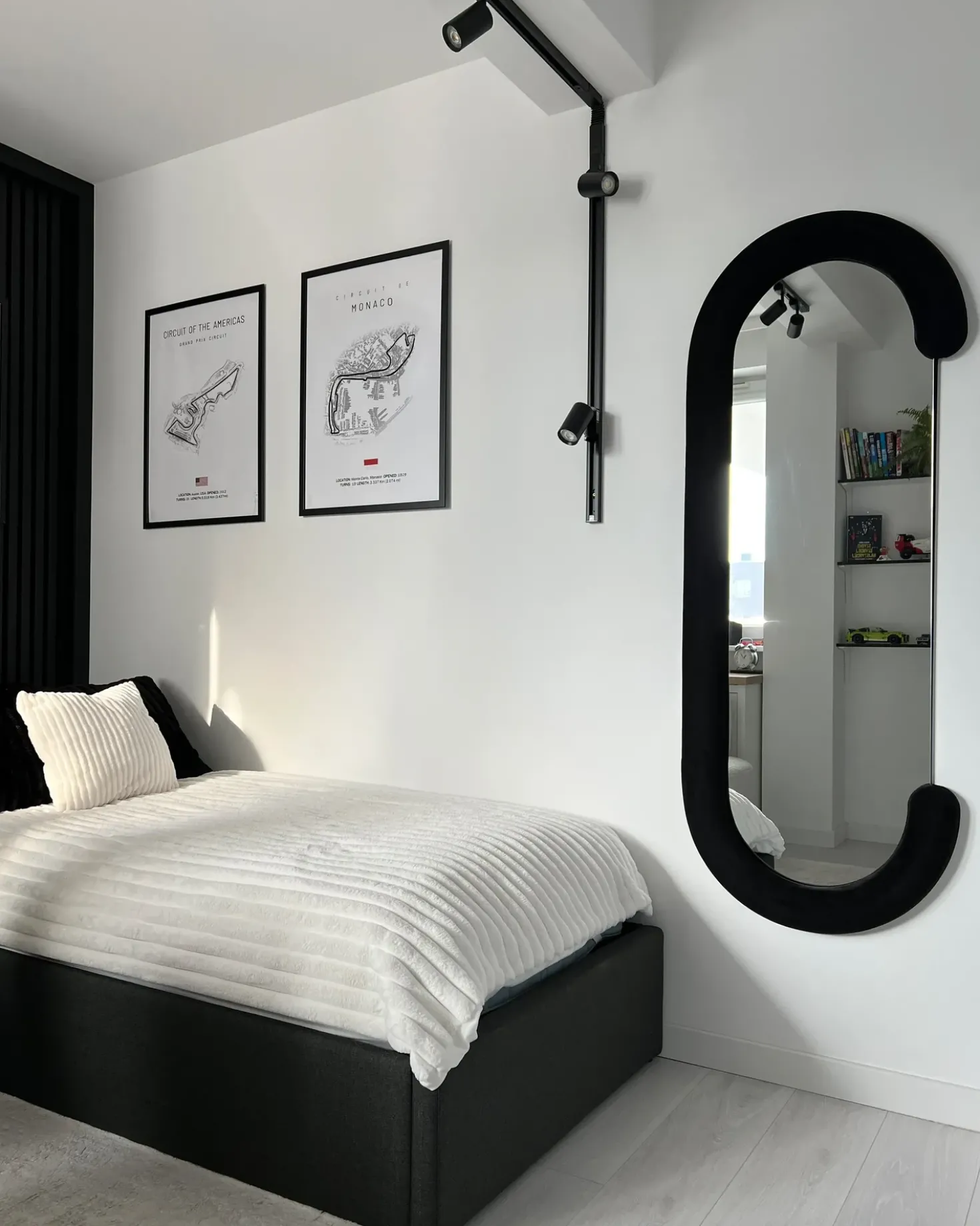 Specchio LOCHES 54 cm 158 cm Velluto Nero