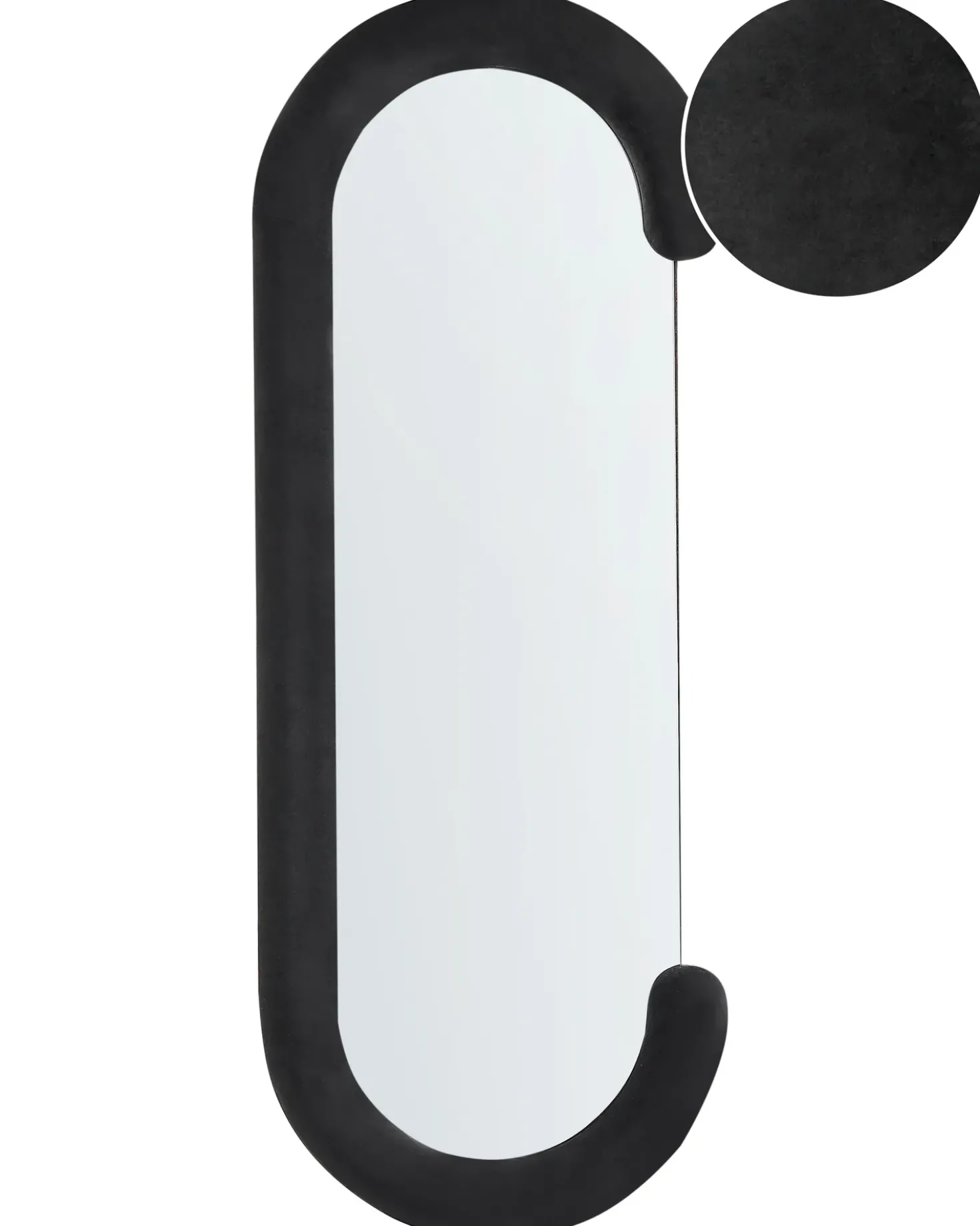 Specchio LOCHES 54 cm 158 cm Velluto Nero