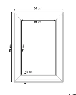 Specchio LUNEL 60 cm 90 cm Nero