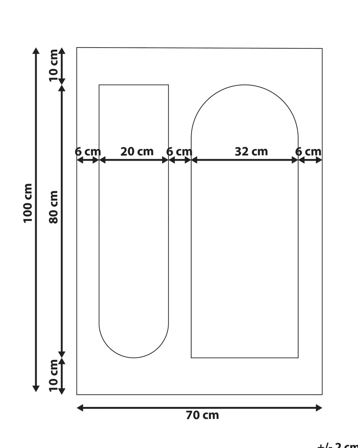 Specchio MARCIGNY 70 cm 100 cm Bouclé Bianco sporco
