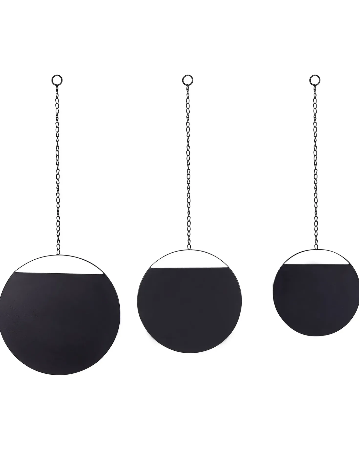 Specchio ODOS 33/29/24 cm 80/75/69 cm Metallo Nero