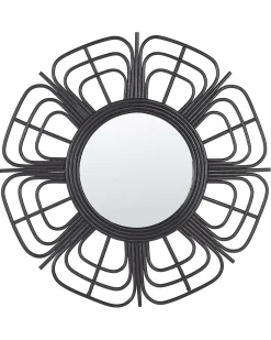 Specchio PASAKU 60 cm 60 cm Rattan Nero