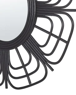 Specchio PASAKU 60 cm 60 cm Rattan Nero