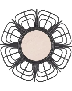 Specchio PASAKU 60 cm 60 cm Rattan Nero