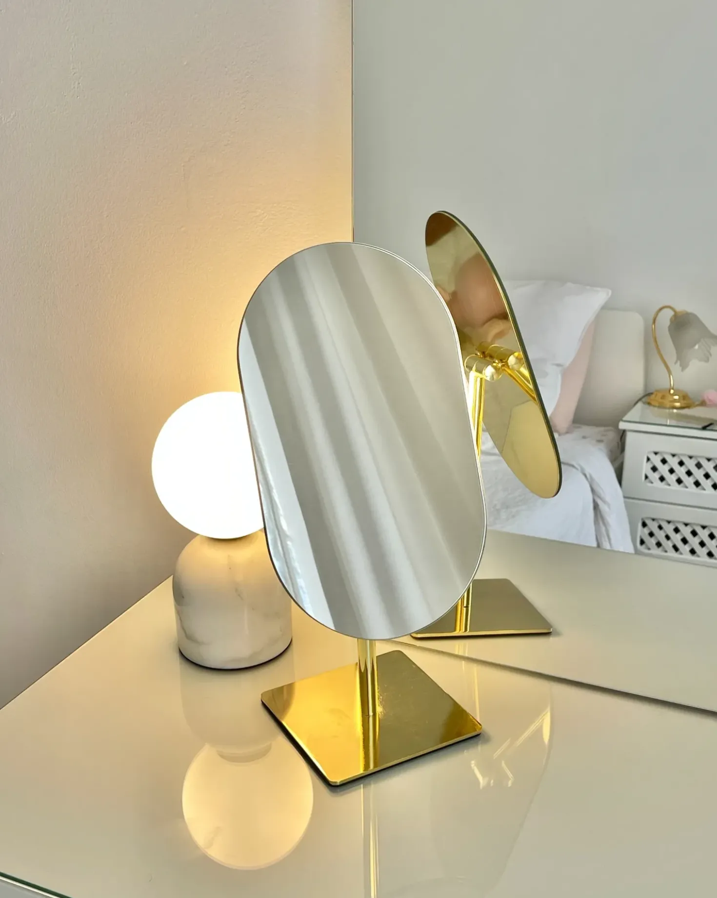 Specchio per make-up CANTAL Oro