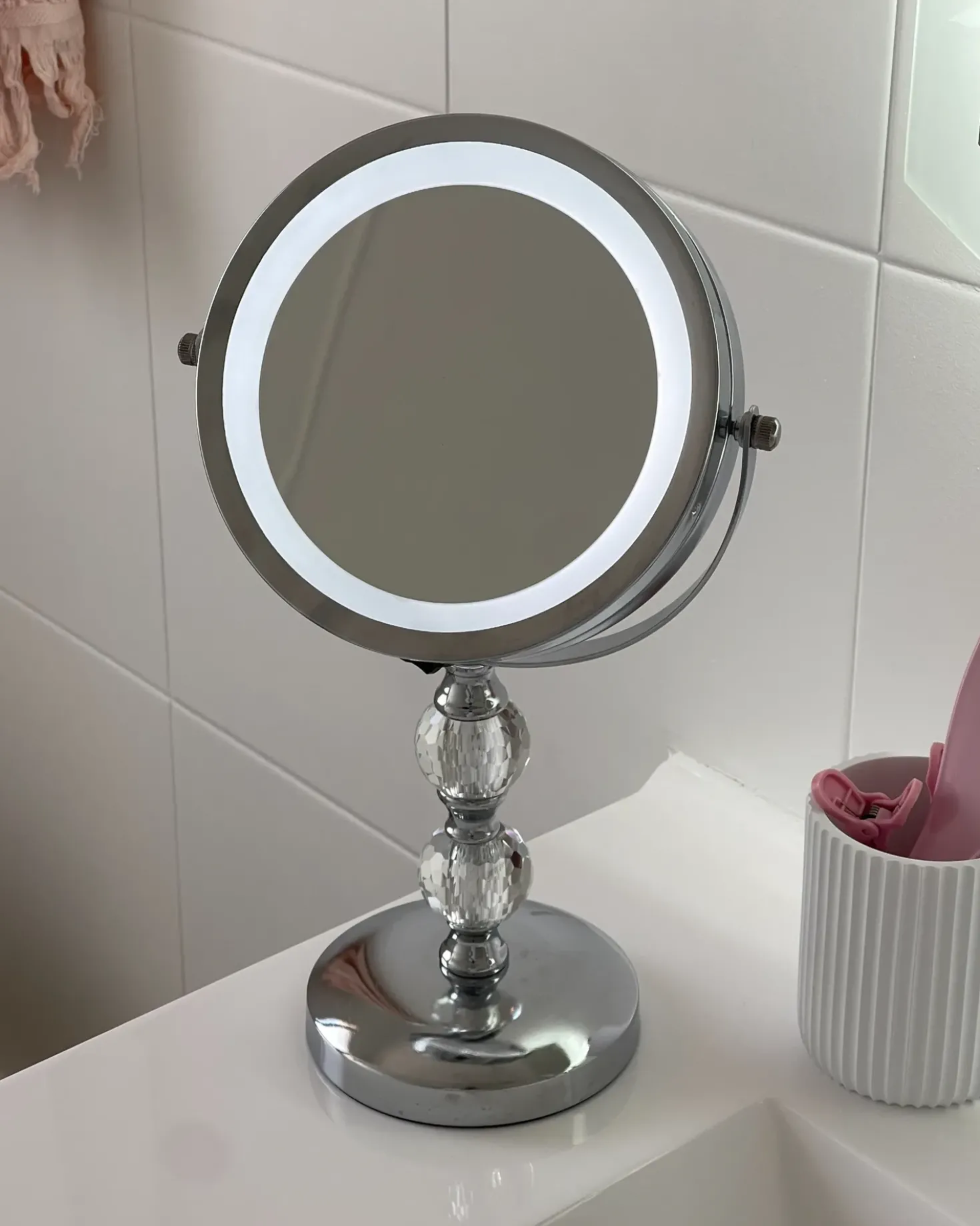 Specchio per make-up LED CLAIRA Argento
