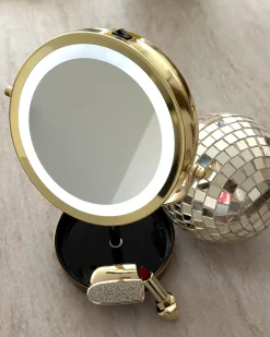 Specchio per make-up LED SAVOIE Nero/Oro
