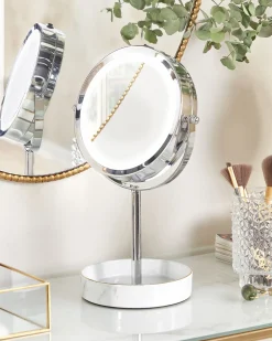 Specchio per make-up LED SAVOIE Bianco/Argento