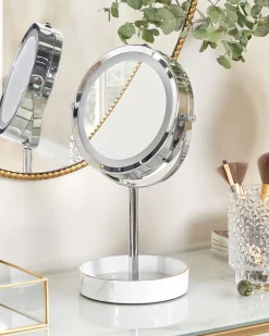 Specchio per make-up LED SAVOIE Bianco/Argento
