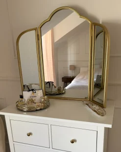 Specchio per tavolino toeletta SAVILLY Oro