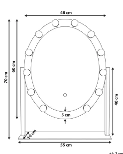 Specchio per tavolino toeletta LED ROSTRENEN Bianco