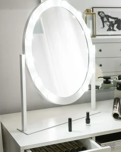 Specchio per tavolino toeletta LED ROSTRENEN Bianco