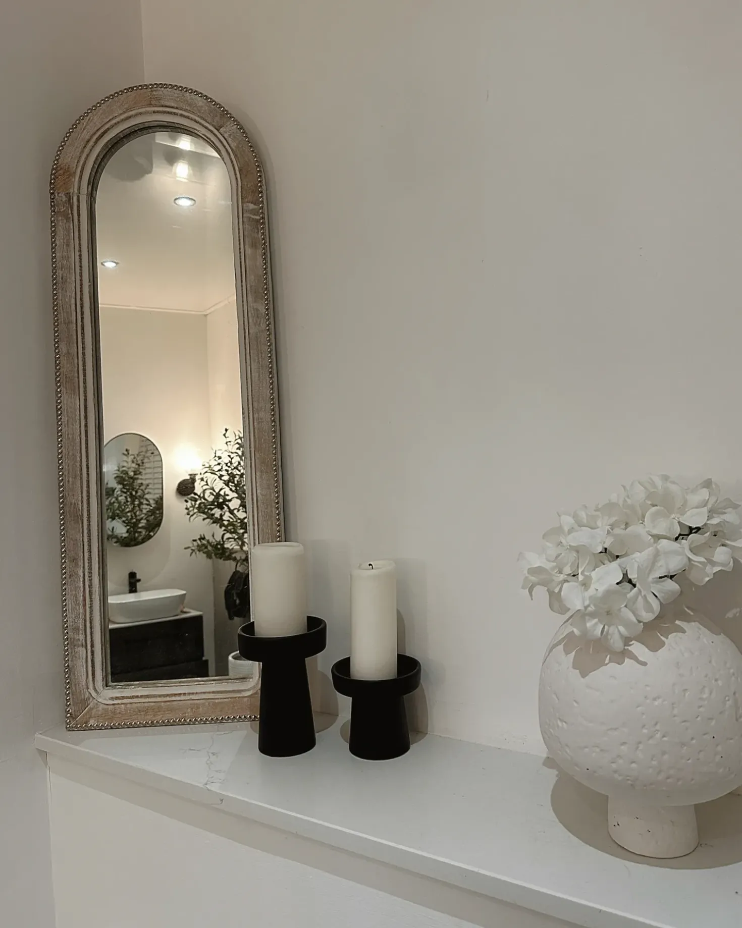 Specchio SARRY 31 cm 91 cm Legno di mango Bianco