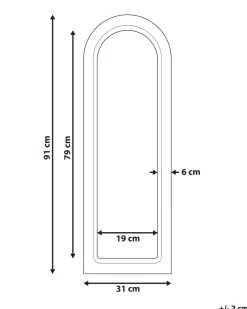 Specchio SARRY 31 cm 91 cm Legno di mango Bianco