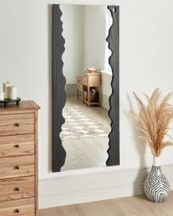 Specchio SAULLCET 75 cm 175 cm Legno di Paulownia Nero