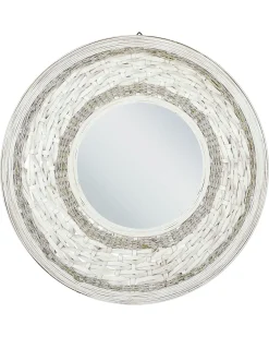 Specchio SOLEDAD 61 cm 61 cm Bambù Bianco
