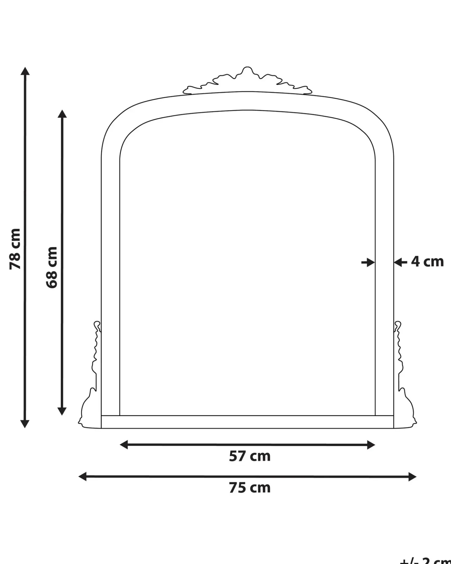 Specchio SUSSEY 75 cm 78 cm Oro