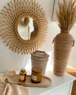 Specchio TAGOLU 60 cm 60 cm Rattan Naturale