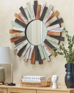 Specchio TAMPICO 75 cm 75 cm Legno di abete Multicolore