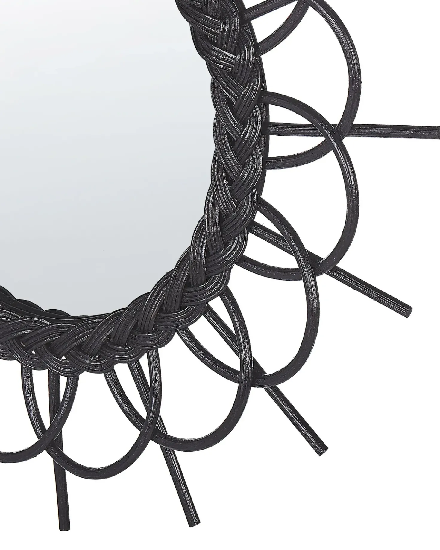 Specchio TELAKIA 60 cm 60 cm Rattan Nero