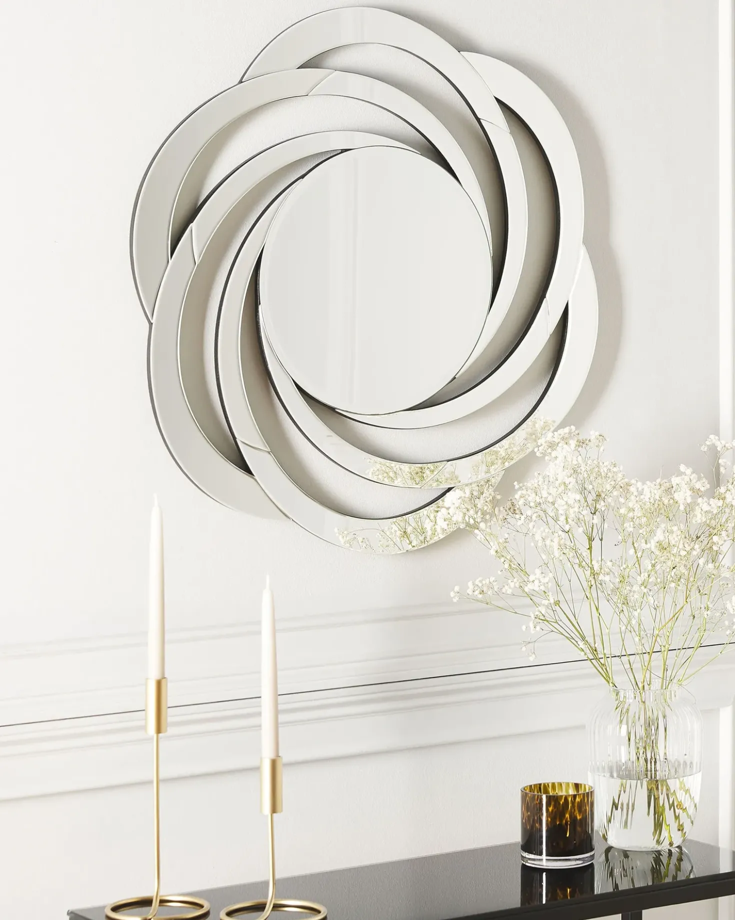 Specchio TREBAN 70 cm 70 cm Argento