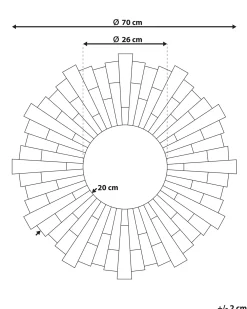 Specchio VIRE 70 cm 70 cm Argento