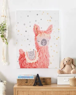 Stampa su tela AFASSA Motivo animale 60 x 80 cm Rosa
