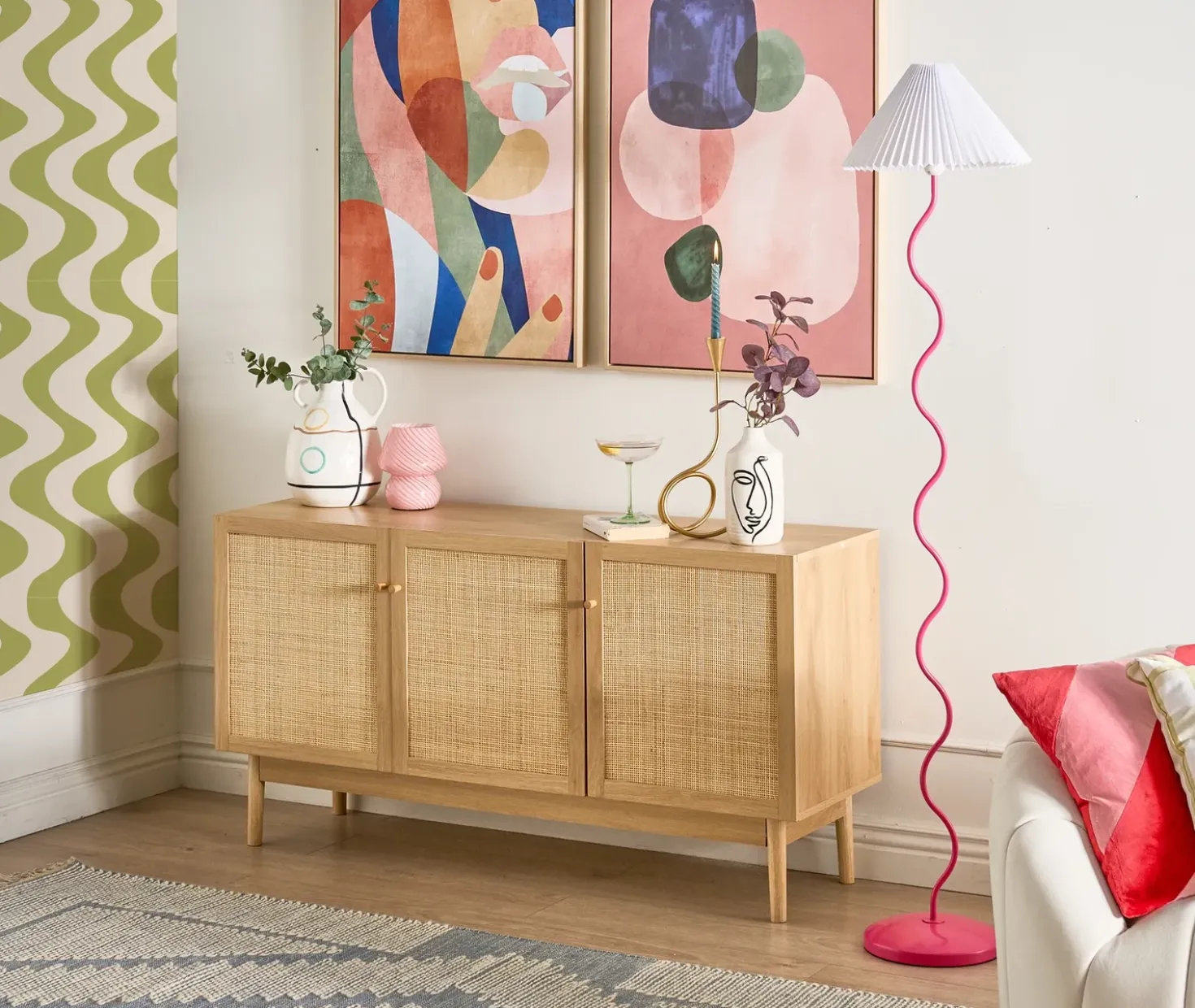 Stampa su tela BITETTO Motivo femminile 63 x 99 cm Multicolore