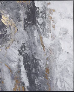 Stampa su tela JESI Motivo astratto 83 x 103 cm Grigio