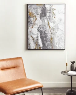 Stampa su tela JESI Motivo astratto 83 x 103 cm Grigio