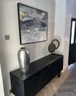 Stampa su tela JESI Motivo astratto 83 x 103 cm Grigio