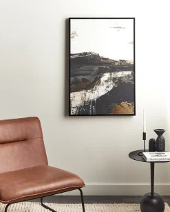 Stampa su tela STATTE Motivo astratto 63 x 93 cm Nero