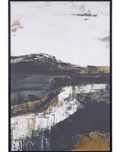Stampa su tela STATTE Motivo astratto 63 x 93 cm Nero