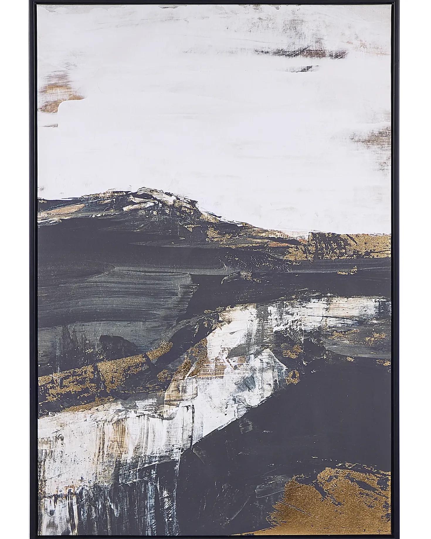 Stampa su tela STATTE Motivo astratto 63 x 93 cm Nero