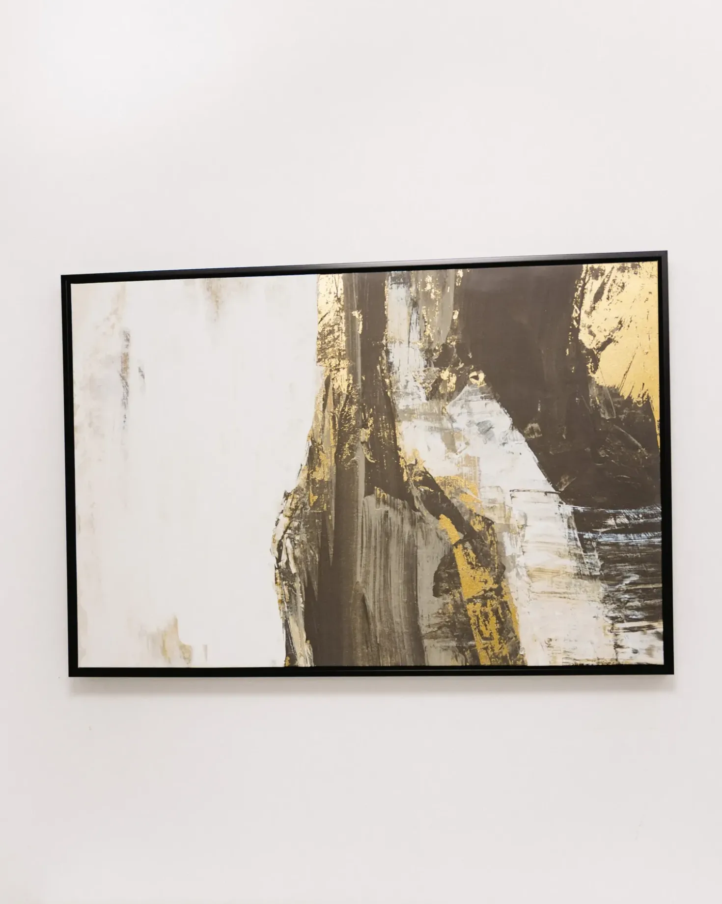 Stampa su tela STATTE Motivo astratto 63 x 93 cm Nero