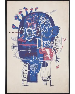 Stampa su tela TREPPIO Motivo astratto 63 x 99 cm Blu