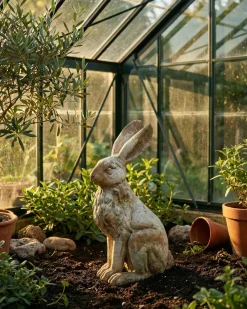 Statua da giardino NEIVE Lepre Beige