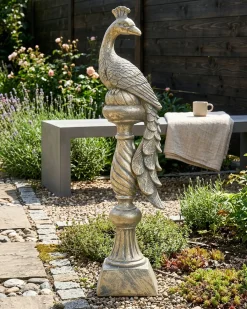 Statuetta da giardino HAARBY Pavone Oro