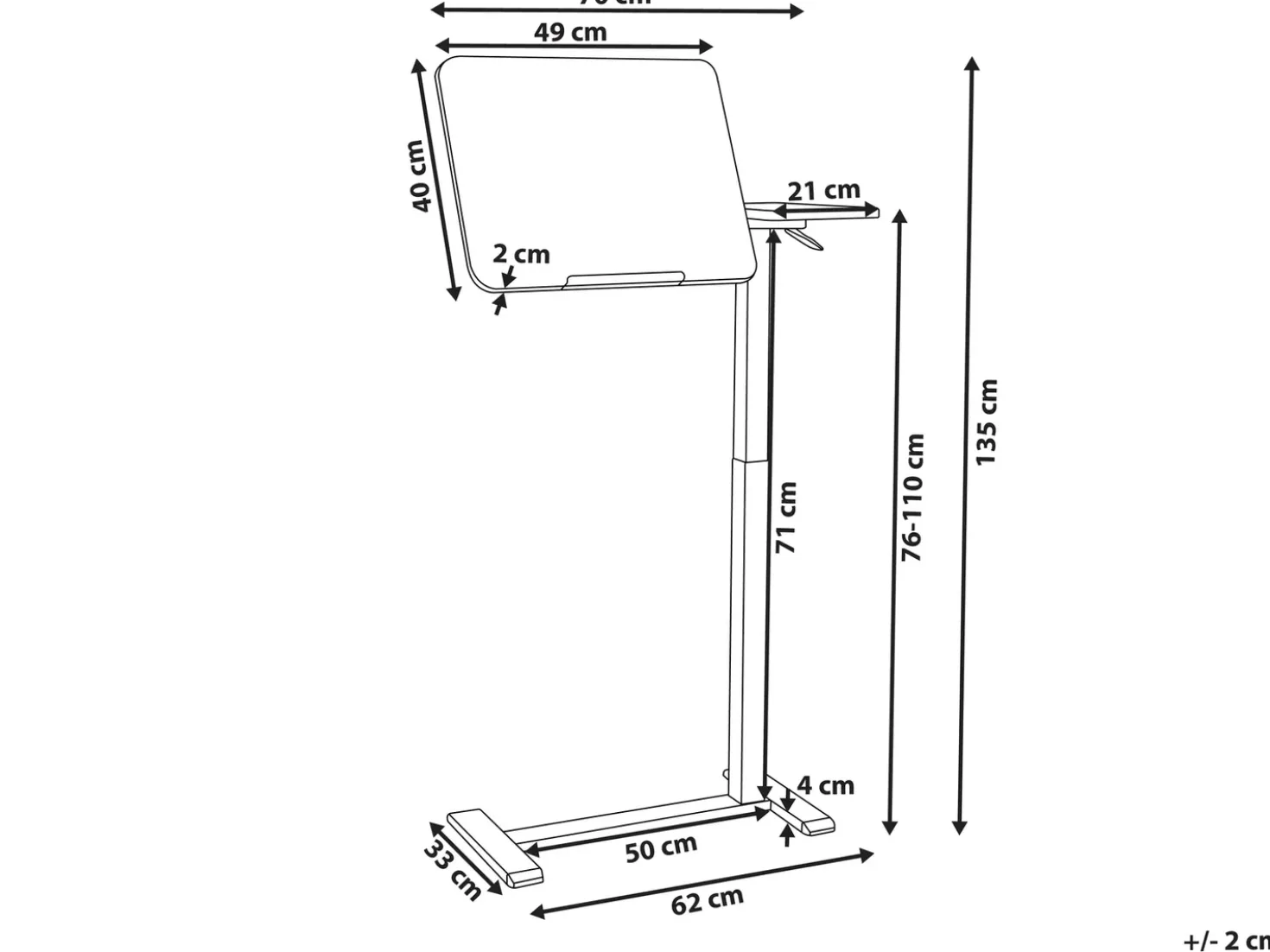 Supporto manuale regolabile per laptop SCHOLA Bianco 70 cm 40 cm