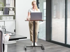Supporto manuale regolabile per laptop ACADEMIA Marrone scuro 65 cm 48 cm con ruote