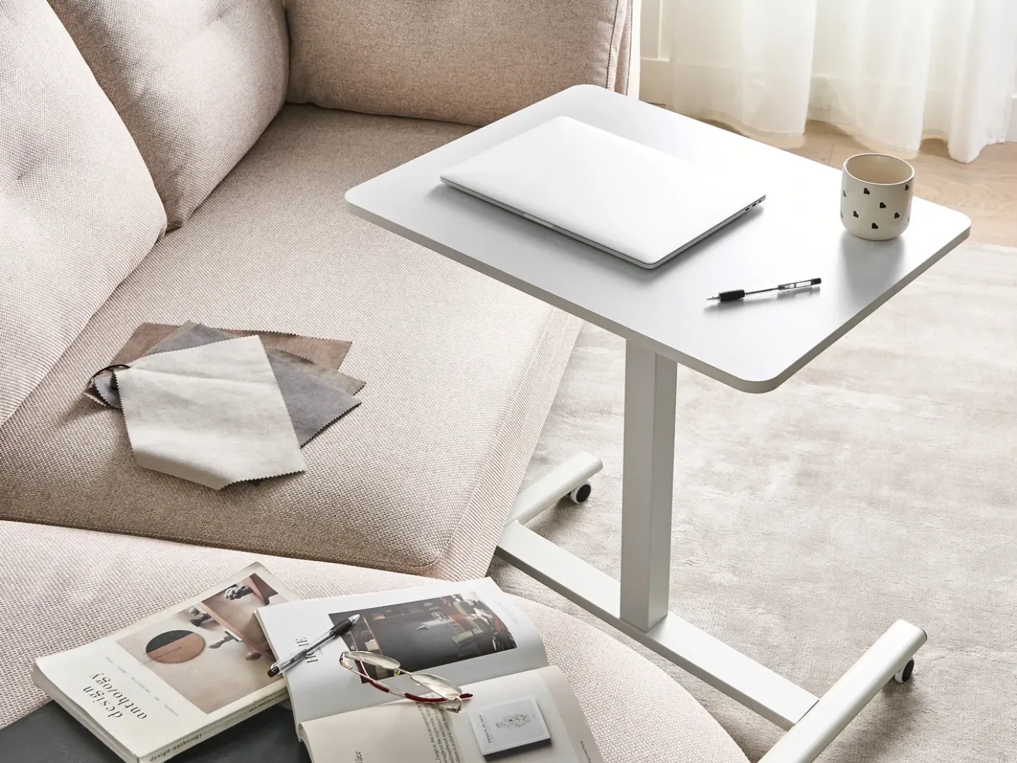 Supporto manuale regolabile per laptop ACADEMIA Bianco 65 cm 48 cm