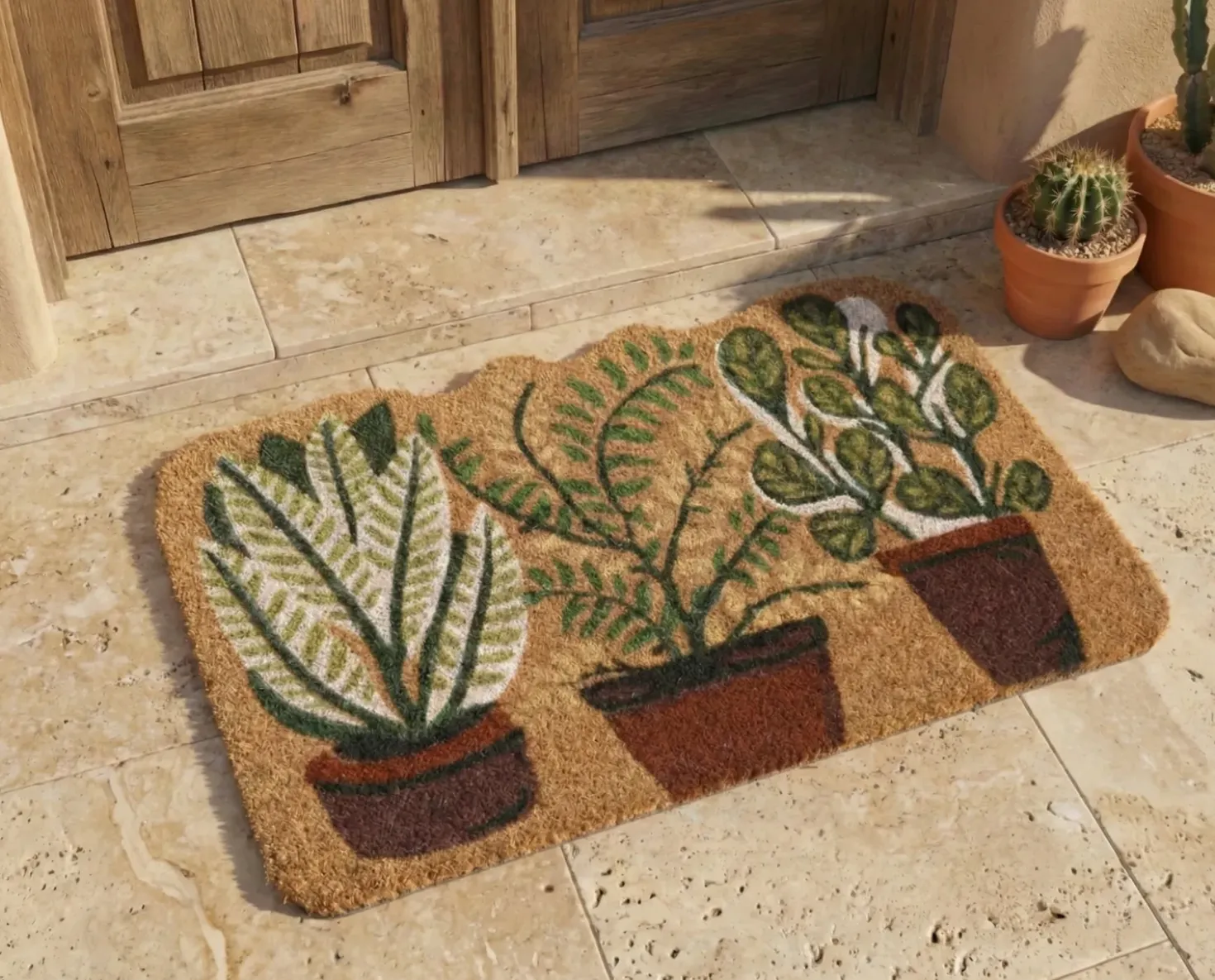 Tappetino da Ingresso ANAMUDI Naturale 40 x 60 cm Fibra di Cocco