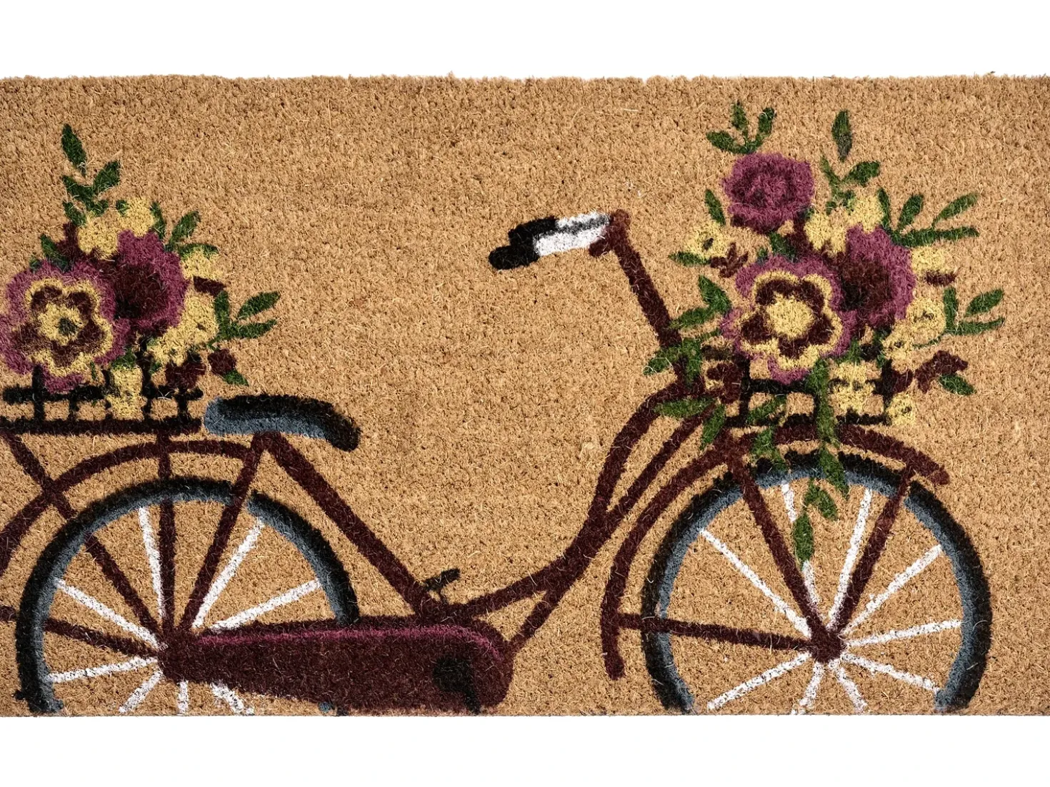 Tappetino da Ingresso AVAK Naturale 50 x 80 cm Bicicletta Fibra di Cocco
