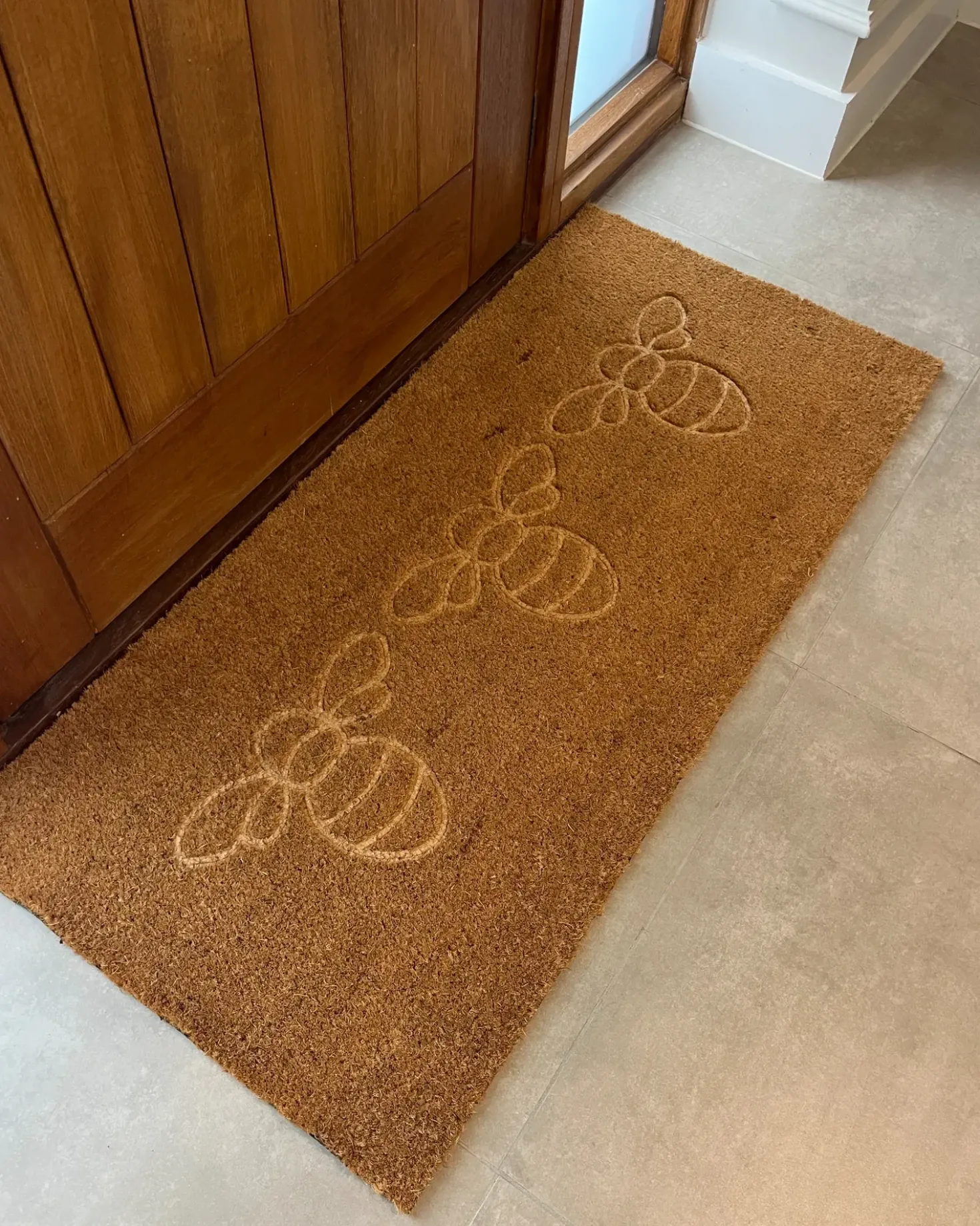 Tappetino da Ingresso CAVITE Naturale 55 x 120 cm Ape Fibra di Cocco