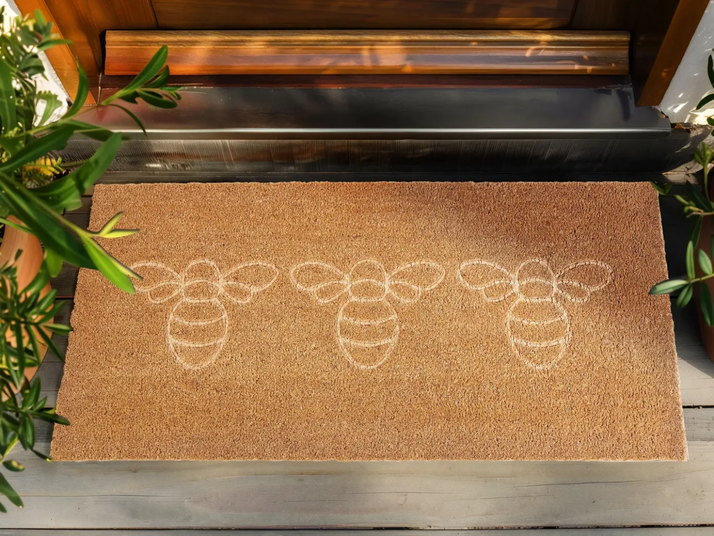 Tappetino da Ingresso CAVITE Naturale 55 x 120 cm Ape Fibra di Cocco
