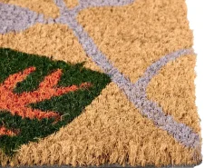 Tappetino da Ingresso DAGATAN Multicolore 60 x 90 cm Foglia Fibra di Cocco